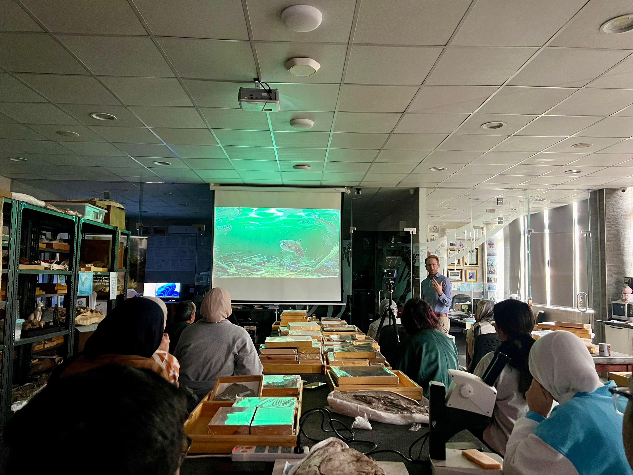 Dr. Matt Friedman, Professor of Paleontology at the University of Michigan, USA. gave a lecture about the history of fishes