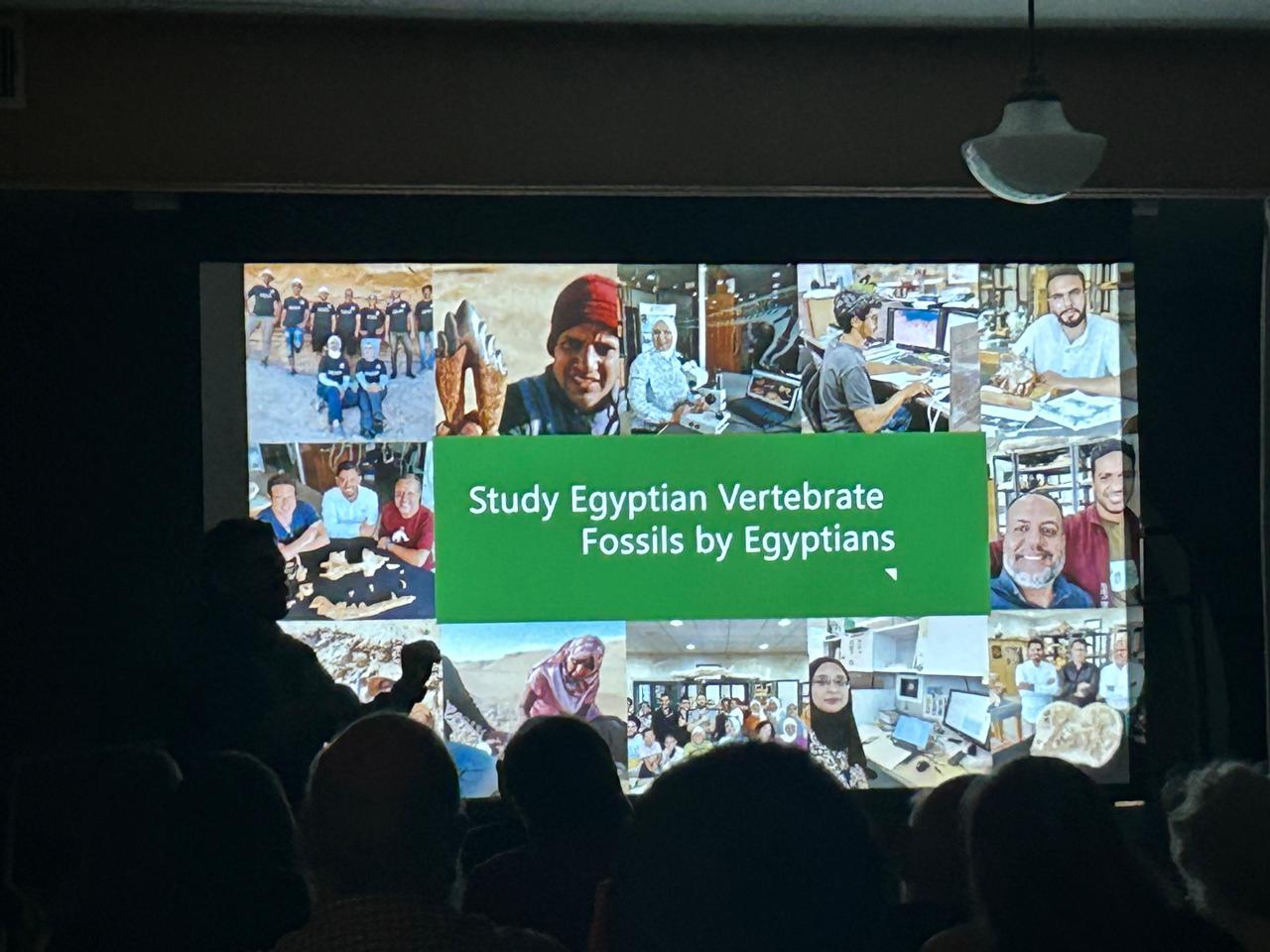 Dr. Abdullah Gohar gave a lecture at one of the churches in Oklahoma to members of the Rock and Mineral Society and enthusiasts of the field, where he spoke about the activities of Sallam Lab in Egypt and its research on whale evolution