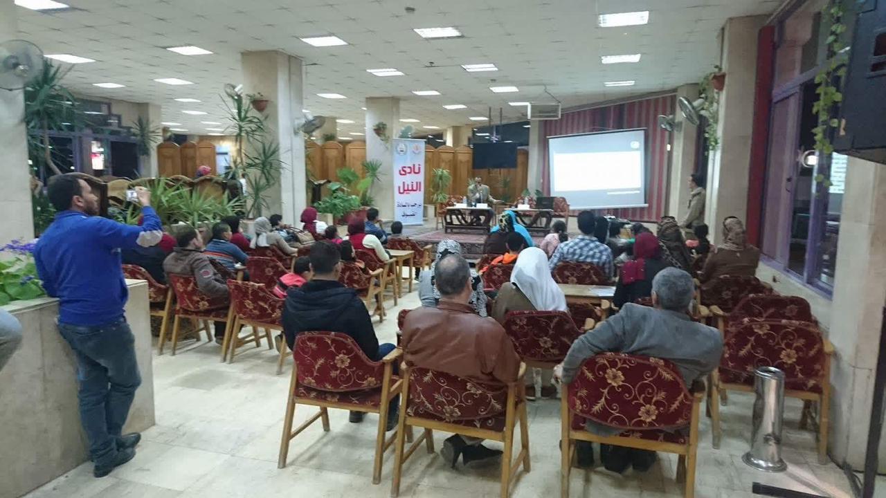 Professor Hesham Sallam talked about the discovery of Mansourasaurus at the Nile Club, Mansoura University